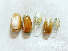 ネイル―ジュ 札幌大通店(nairouge*)/秋べっこうミラーネイル♪