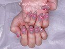 フラッシュ&ハートチークネイル