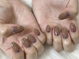 ブラウン＆ブルーネイル.°・＊
