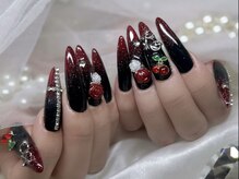 アンジュ(Ange)/【Ayaka】黒×赤 ゴシックネイル