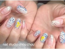 ネイルアンドアイラッシュスタジオ シュシュ(chouchou)/手書きアートお花柄アートが得意