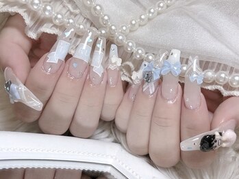 リンドネイル バイ モカ アンド ララ(Lind nail by moca and LaLa)/【mio】ブルー/推しネイル