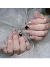 クイーンズビューティーサロン 新宿本店(Queen's beauty salon)/チップ長さ出し+アート&つけ放題