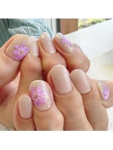 ヘアー ユニバース(HAIR UИIVERS)/ベージュラメグラデ&お花