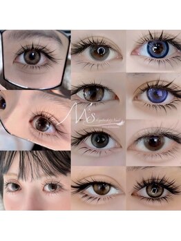 M's【ミス】マツエク/LED/まつげパーマ/ジェルネイル/フィルイン/長さだしの写真/マツエクつけ放題メニュー♪理想の目元に合わせてエクステを丁寧に装着☆毛質・カール・長さ豊富にご用意！