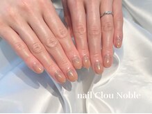 ネイルクルーノーヴル(nail Clou Noble)/シンプル×ミラーフレンチ