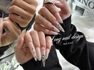 【full art】black nail design