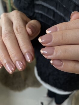 ワイズネイル(Y's nail)/ピンクゴールドミラーフレンチ