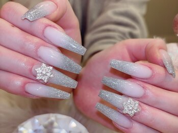 ジュエミーネイル 大阪心斎橋(jewme nail)/グラデーション/パーツ/長さだし
