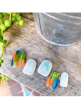 ネイルサロン リスタ(Rista)/ミラー ニュアンス カラフル