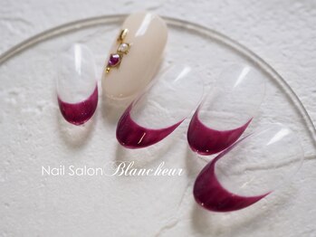 ネイルサロン ブランシュール(Nail Salon Blancheur)/大人フレンチ&ポイントスワロ