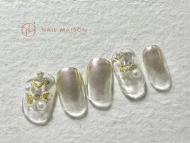 透明感ミラーシェル金箔パール