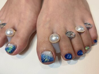 レトネイル レトネイル 大阪梅田(reto nail)/貝殻/パール/フットジェル/メロ