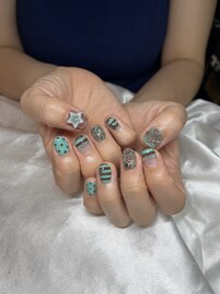 ボーダー　ミントネイル