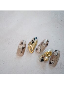ネイル フライガール(nail FLY GIRL)/手書きフラワー