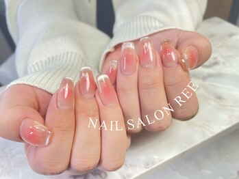 チーク×マグネットネイル