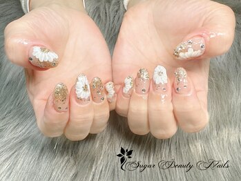 シュガービューティーネイルズ(Sugar Beauty Nails)/手書きフラワーネイル