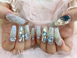 水色 推しネイル