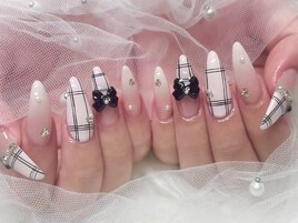 ワンホン/韓国ネイル/チェック