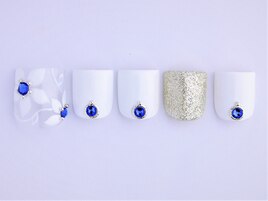 FOOT　ホワイト×フラワー