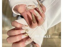 ハチハチネイル(88-nail.)/ハートミラー×キラキラ