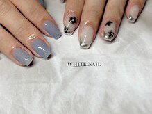 ホワイトネイル(WHITE NAIL)/持ち込み/アシメネイル/パラ