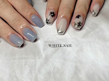 ホワイトネイル(WHITE NAIL)/持ち込み/アシメネイル/パラ