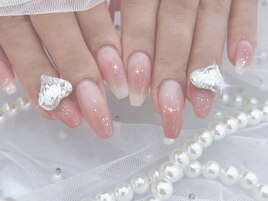 ハートネイル、キラキラネイル