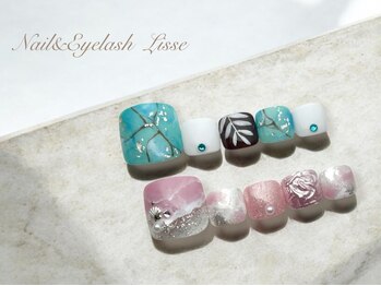 リセ 銀座本店(Lisse)の写真/【サンダルが映えるフットネイル】フットアート¥9000♪旬のデザインから定番デザインまで多数ご用意☆
