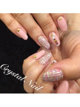 クリスタルネイル ボンベルタ橘店(CRYSTAL NAIL)/ツイードネイル