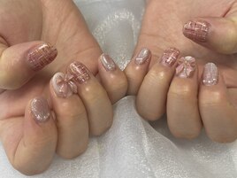 【リボンネイル・ツイード】