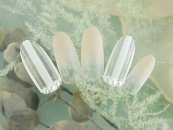 シューズネイルプロデュース/クリアストライプネイル