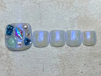 レイネイル レイエステティック 岐阜茜部店(RAY NAIL & RAY ESTHETIC)/オーロラビジューネイル