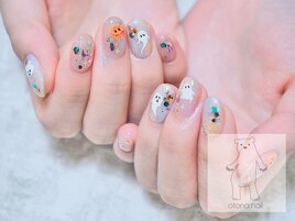 オーロラハロウィンネイル