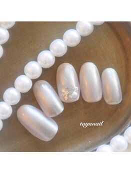 たゆ ネイル(たゆnail)/パールスノーホワイトネイル☆