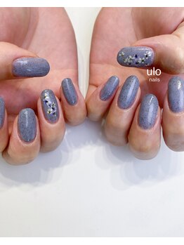 ウロネイルズ(ulo nails)/ブルー砂ジェルドライフラワー