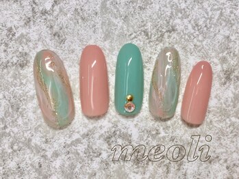 ミオリィ(meoli)/ワンカラー+ニュアンスアート