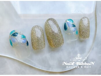 アイラッシュ アンド ネイル リボン 池袋店(RibboN)/[2274]シンプル◎ステンドグラス