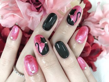 ダブルネイル(Double Nail)/【小山】 ピンク×ネコ