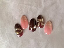 ラウレアネイル(Laule’a Nail)/【定額】リボンネイル 紫 パール