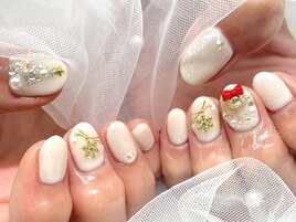 ホワイトクリスマスネイル