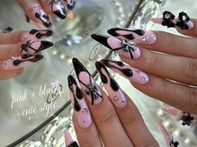 ヨンイチロク(416)/【full art】pink × black nail