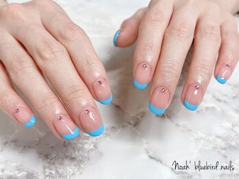 ノアブルーバードネイルズ(Noah' bluebird .nails)/ラブリーカラーのフレンチネイル