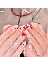 nail salon popo 新宿三丁目2号店　〈韓国ネイル×ワンホンネイル×長さだし〉/ハートネイル