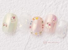 ネイルメゾン 新宿店(NAIL MAISON)/押し花春クリアぷっくり¥9000