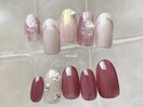 ピンクニュアンスアシメネイル