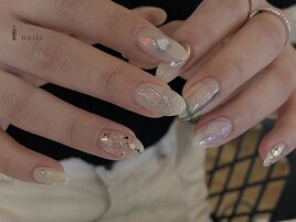 トレンド落書きリボンネイル