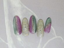 ネイルライフ(NailLife)/2色マグネットジェルデザイン