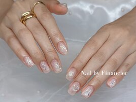 ニュアンスネイル/白モヤモヤ