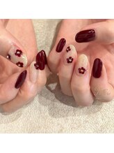 モアネイル(MORE-NAIL)/ボルドーフラワーアート